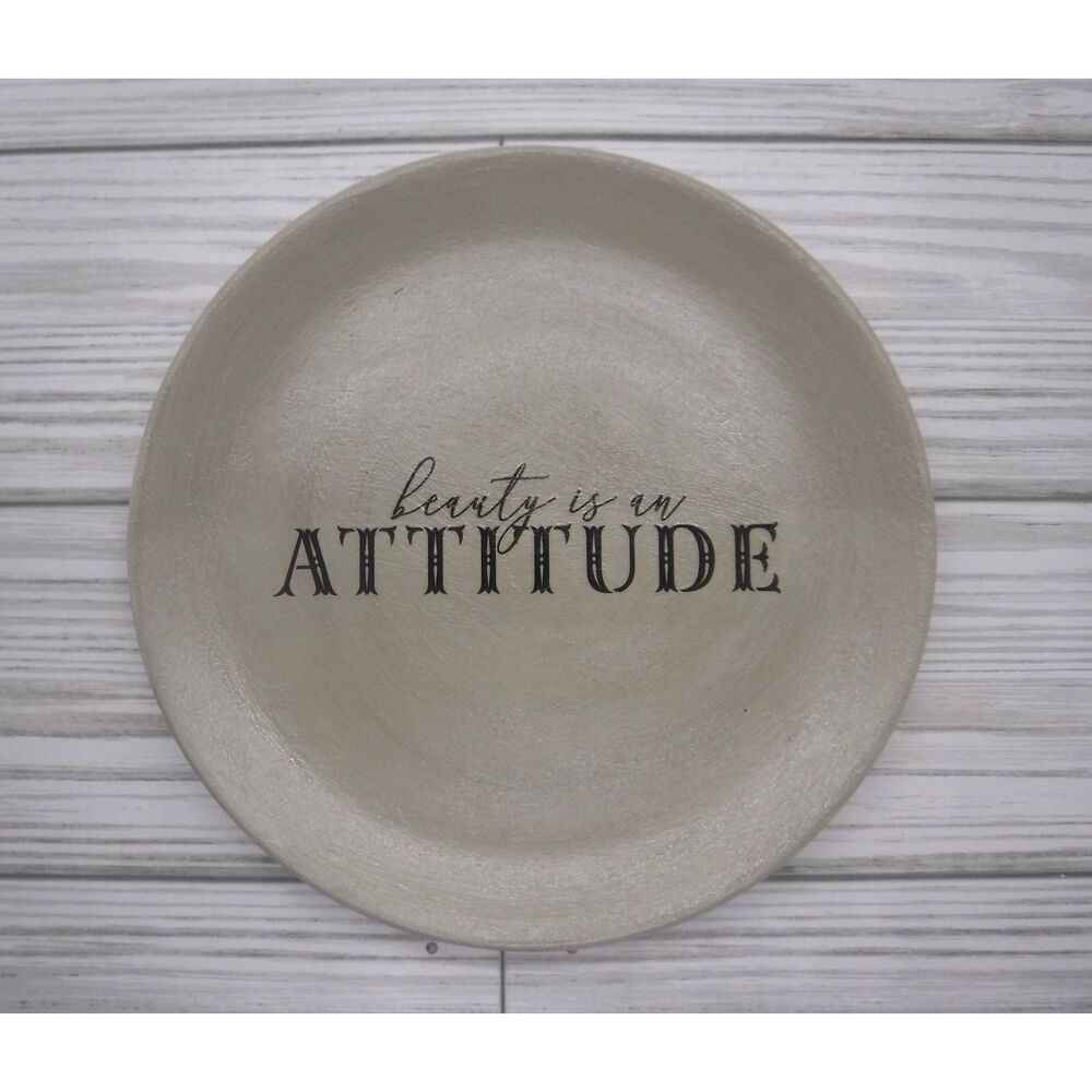 Trinket / Jewelry Dish Tan w/ Saying